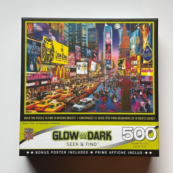 MasterPieces Other - MasterPieces Glow in the Dark Seek & Find 500 Piece Jigsaw Puzzle COMPLETE